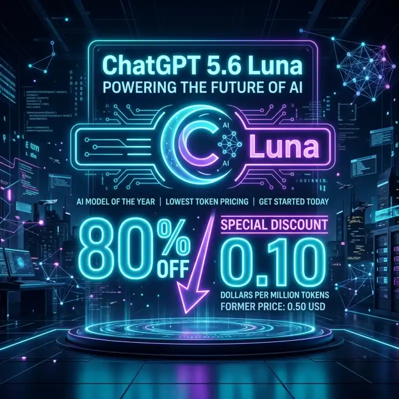 ChatGPT 5.6 Luna 가격 할인 및 스펙 안내 포스터